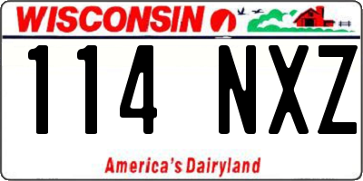 WI license plate 114NXZ