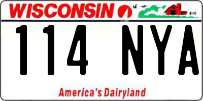 WI license plate 114NYA