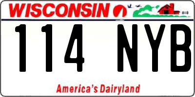 WI license plate 114NYB
