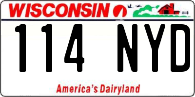 WI license plate 114NYD