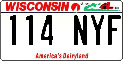 WI license plate 114NYF