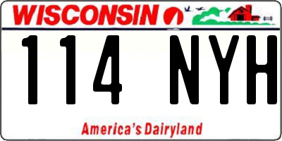WI license plate 114NYH