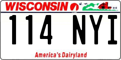 WI license plate 114NYI