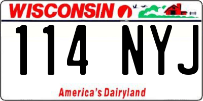 WI license plate 114NYJ