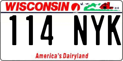 WI license plate 114NYK