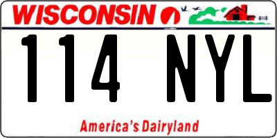 WI license plate 114NYL