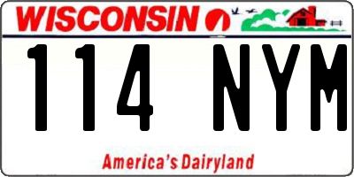 WI license plate 114NYM