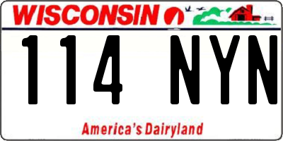 WI license plate 114NYN