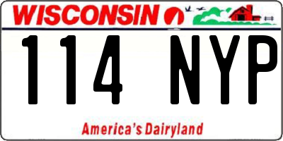 WI license plate 114NYP