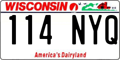 WI license plate 114NYQ