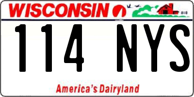 WI license plate 114NYS