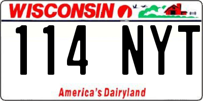 WI license plate 114NYT