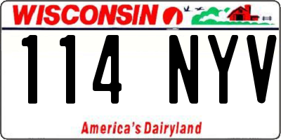 WI license plate 114NYV