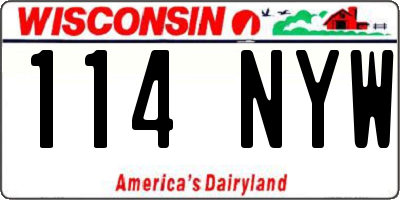 WI license plate 114NYW
