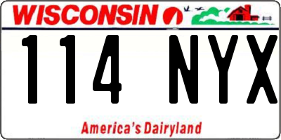WI license plate 114NYX