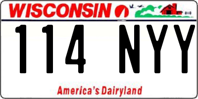 WI license plate 114NYY