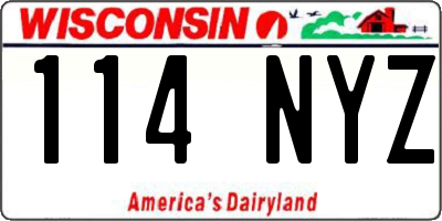 WI license plate 114NYZ