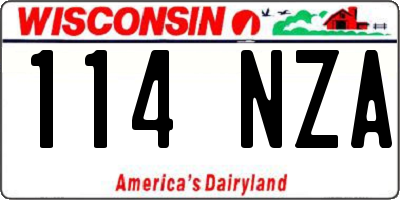 WI license plate 114NZA