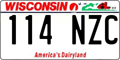 WI license plate 114NZC
