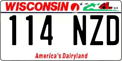 WI license plate 114NZD
