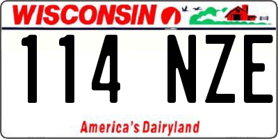 WI license plate 114NZE
