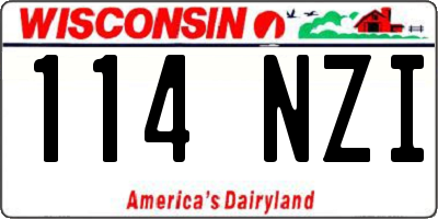 WI license plate 114NZI