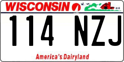 WI license plate 114NZJ