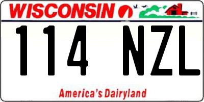 WI license plate 114NZL