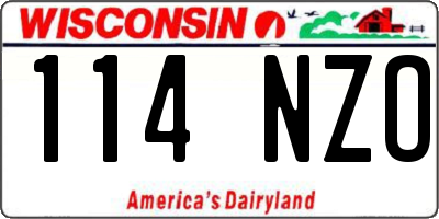 WI license plate 114NZO
