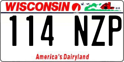 WI license plate 114NZP