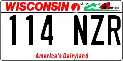 WI license plate 114NZR