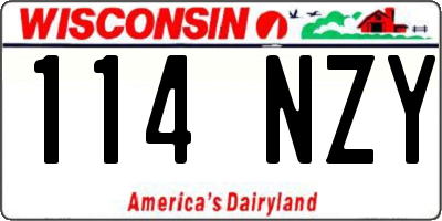 WI license plate 114NZY