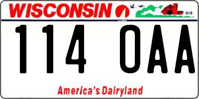 WI license plate 114OAA