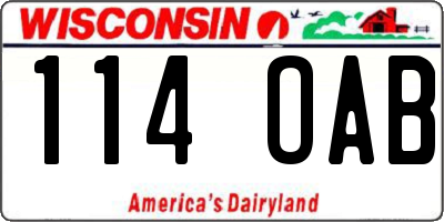 WI license plate 114OAB