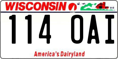 WI license plate 114OAI