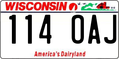 WI license plate 114OAJ