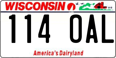WI license plate 114OAL