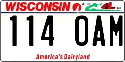 WI license plate 114OAM