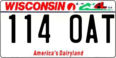 WI license plate 114OAT