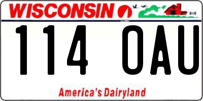 WI license plate 114OAU