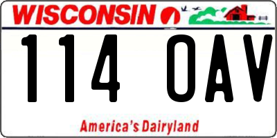 WI license plate 114OAV