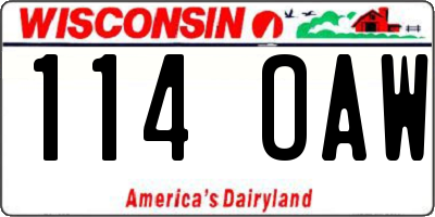 WI license plate 114OAW