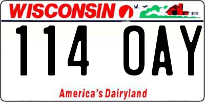 WI license plate 114OAY
