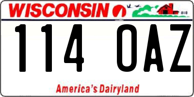 WI license plate 114OAZ