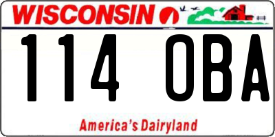 WI license plate 114OBA
