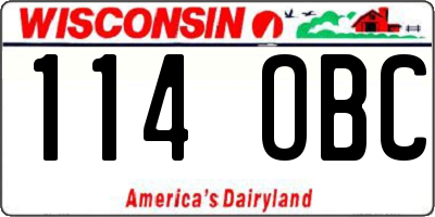 WI license plate 114OBC