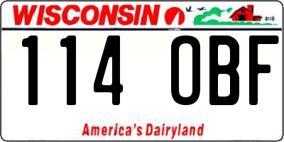 WI license plate 114OBF