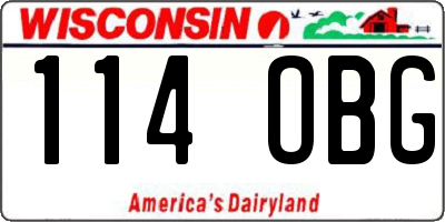 WI license plate 114OBG