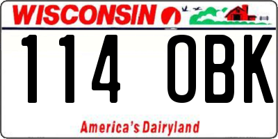 WI license plate 114OBK