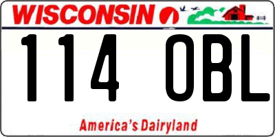 WI license plate 114OBL